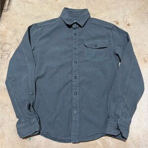 American Giant Shirt Mens Small Green Heavy Cotton Button Up Work Made in USA